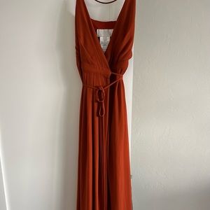 David’s bridal bridesmaid wrap dress in color Sienna